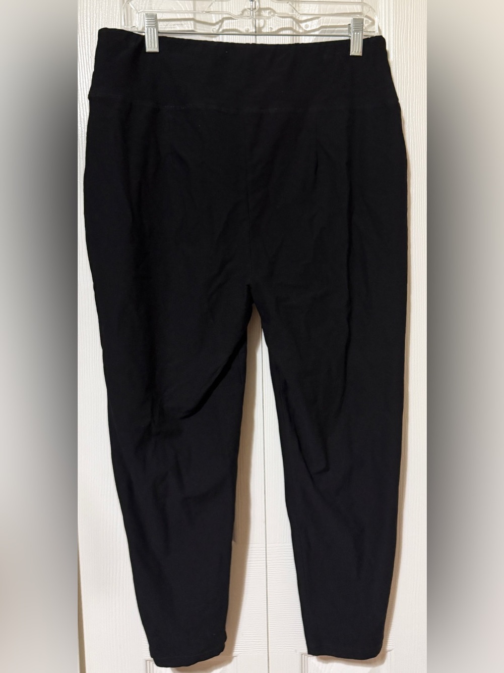 Eileen Fisher Black Tencel Cropped Pull-On Tapered Pants Women's Size Large - Picture 3 of 8